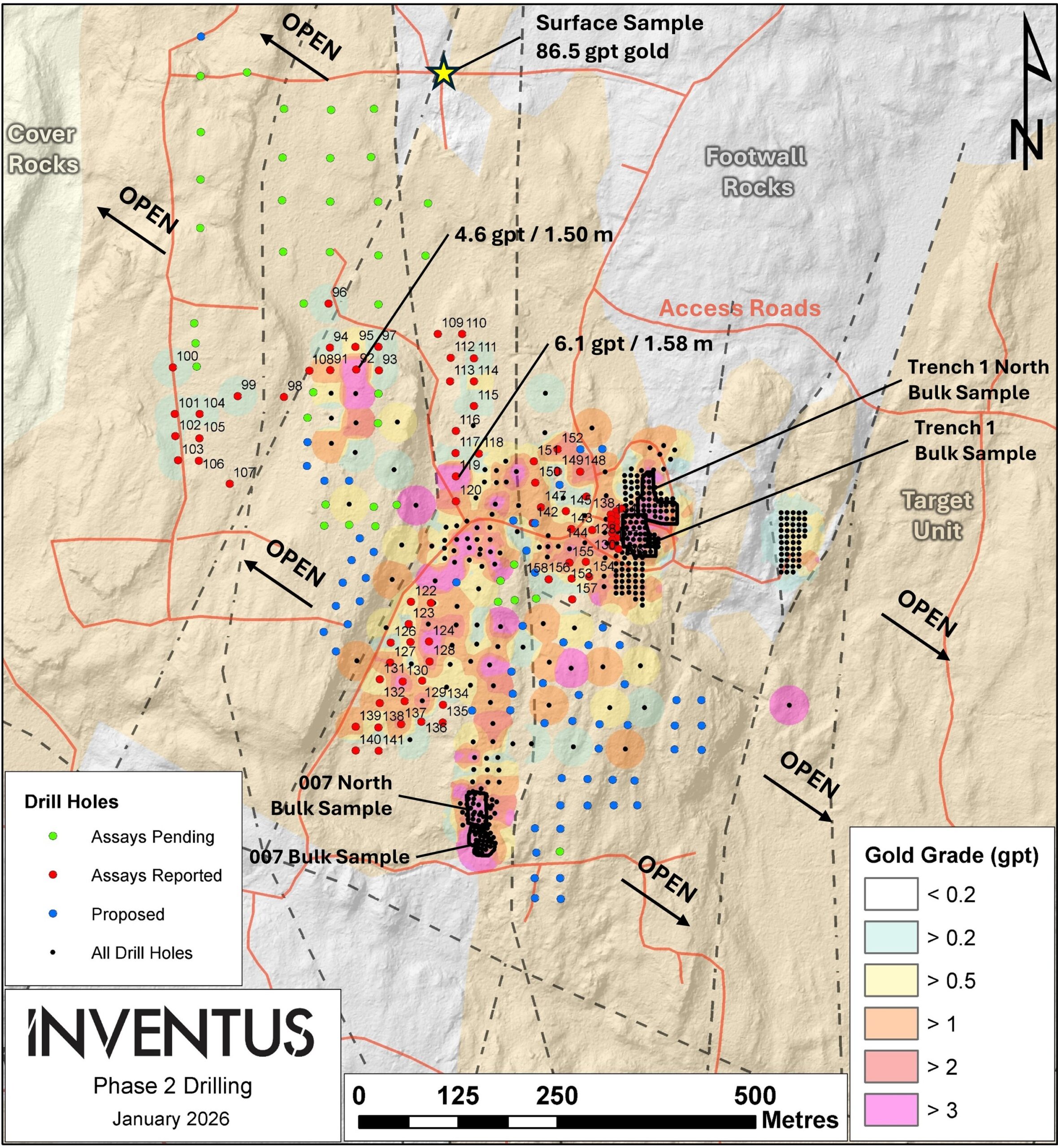 Inventus Continues Expanding Flat Surface Gold Mineralization at the Pardo “River of Gold” Project